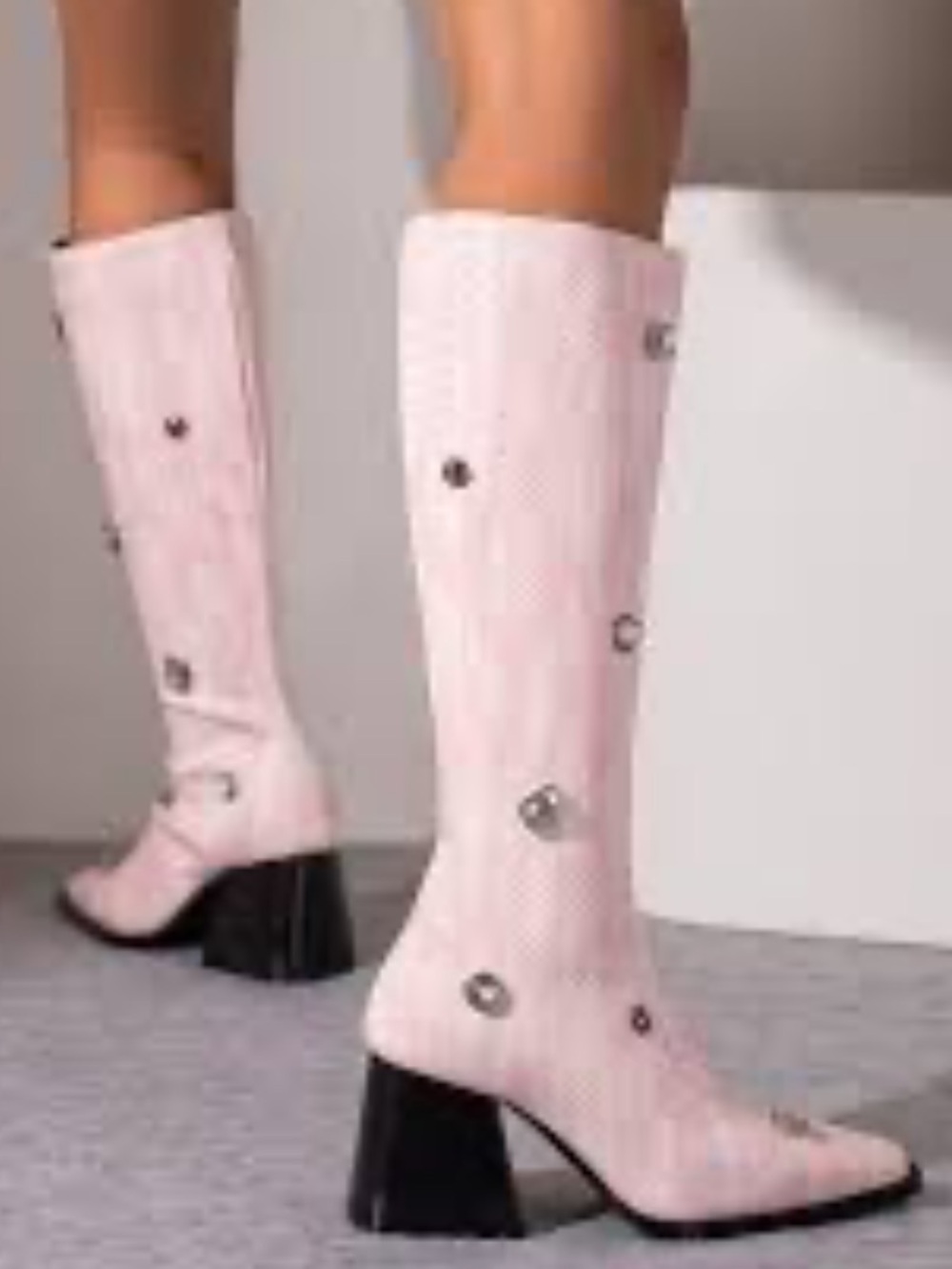 Pink Snakeskin Rhinestone Heeled Boots